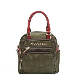 Nicole Lee Olive and Red Backpack